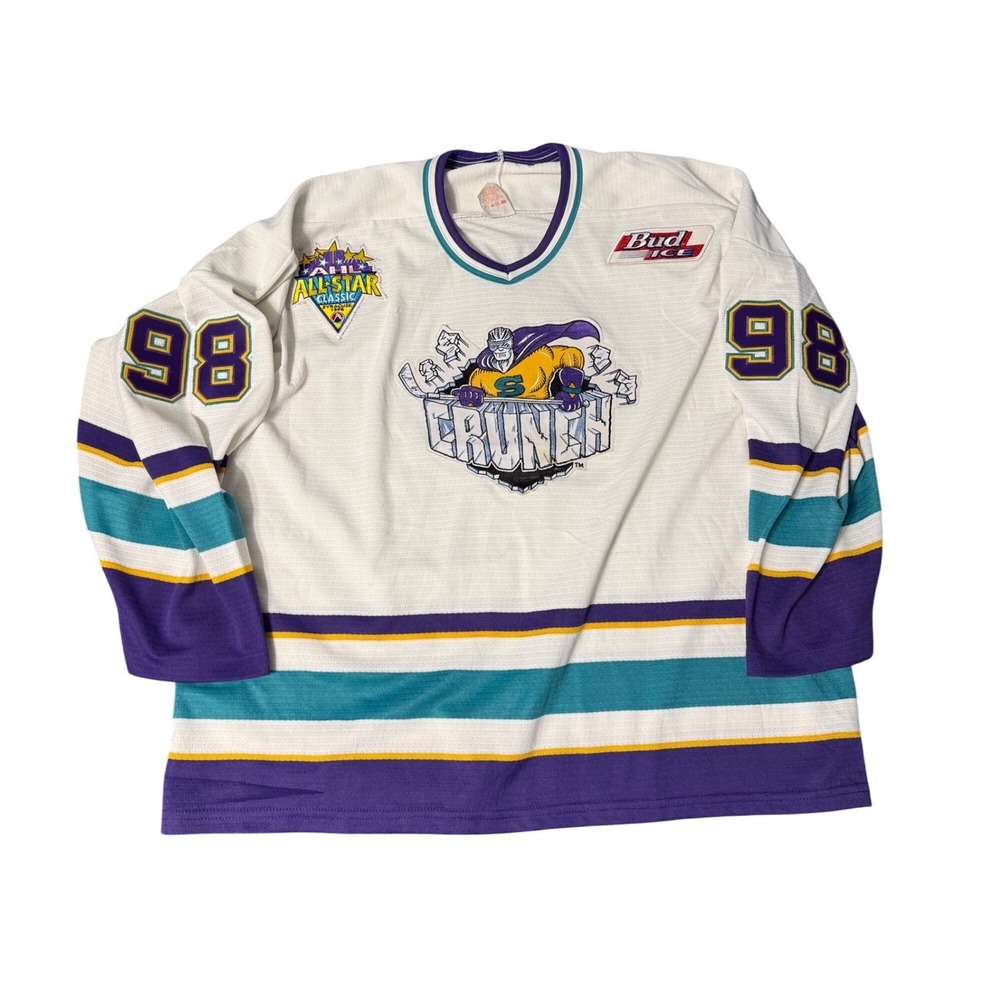 Vintage Bauer Syracuse Crunch 1998 AHL All-Star Classic Hockey Jersey Mens XL